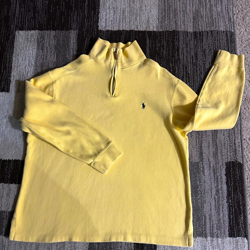 Ralph Lauren polo Men's Cotton Quarter-Zip Sweater  Camel Melange